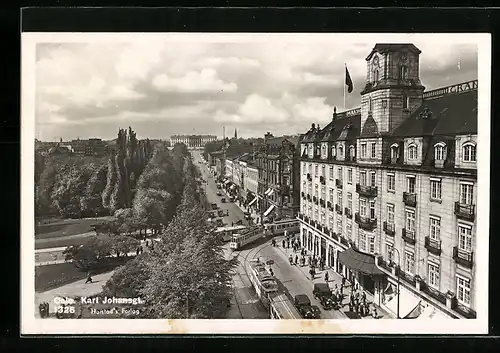 AK Oslo, Karl Johansgt., Strassenbahn