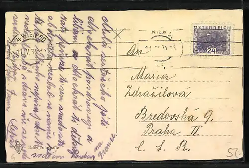 AK Wien, Kai mit Rotenturmstrasse und Strassenbahn