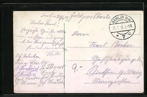 Lithographie Berlin, Unter den Linden, Hauptwache, Strassenbahn