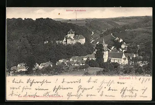 AK Liebstadt i. S., Ortsansicht mit Schloss Kukukstein