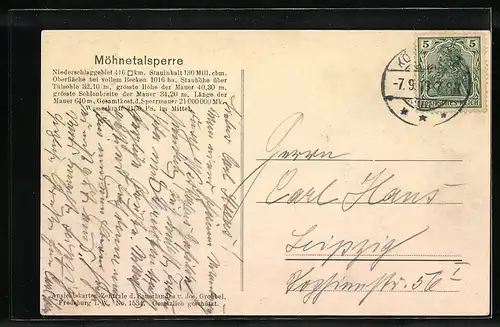 AK Körbecke, Möhnetalsperre mit Viadukt