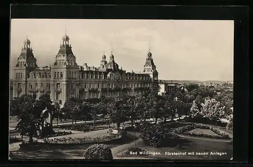 AK Bad Wildungen, Fürstenhof mit Park