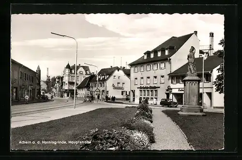 AK Achern an der Hornisgrinde, Hauptstrasse mit Gasthaus Badischer Hof