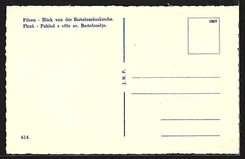 AK Pilsen, Teilansicht mit Strassenbahn