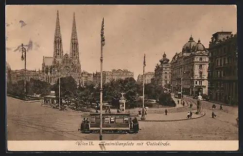 AK Wien, Maximilianplatz mit Strassenbahn