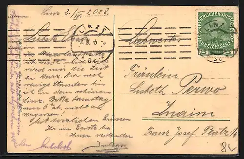 AK Linz a. Dondau, Landstrasse, Strassenbahn