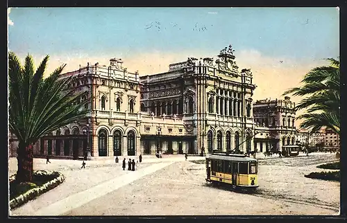 AK Genova, Stazione Brignole, Strassenbahn