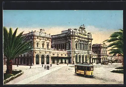 AK Genova, Stazione Brignole, Strassenbahn