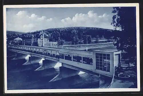 AK Piestany, Kolonnadenbrücke und Thermia Palace