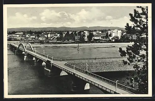 AK Piestany, Brücke mit Ortsteil