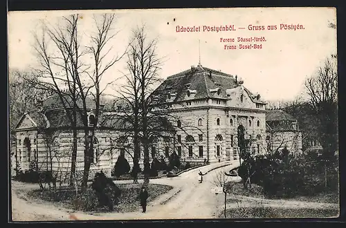 AK Piestany, Franz-Josef Bad mit Bäumen