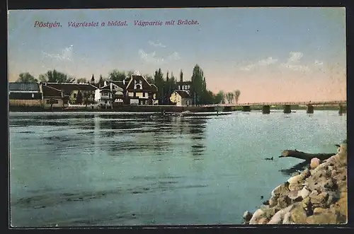 AK Piestany, Vagpartie mit Brücke