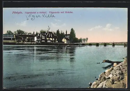 AK Piestany, Vagpartie mit Brücke