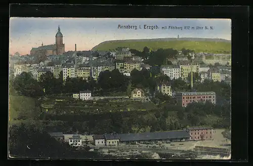 AK Annaberg i. Erzgebirge, Ortsansicht mit Pöhlberg