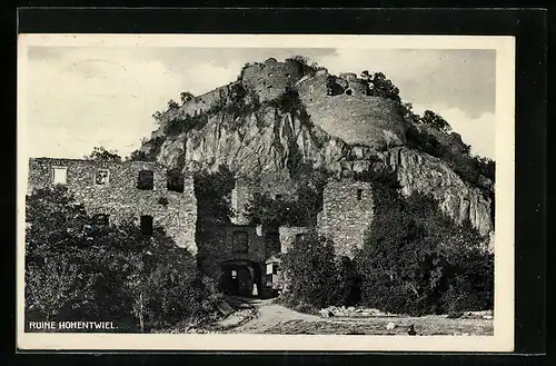 AK Singen, Hohentwiel, Burgruine am Berg