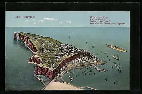 AK Helgoland, Totalansicht von oben