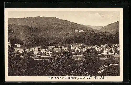 AK Bad Sooden-Allendorf, Ortsansicht mit Bergen