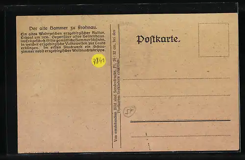 AK Frohnau /Erzgebirge, Der alte Hammer zu Frohnau mit Gasthaus Hammerschänke