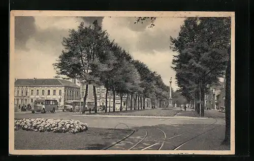 AK Krefeld, Ostwall mit Corneliussäule