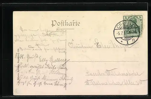 AK Crefeld, Gondelteich im Tiergarten