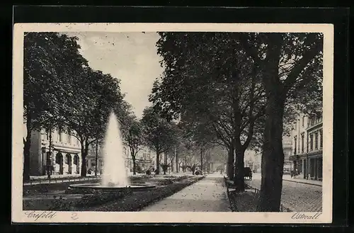 AK Krefeld a. Rh., Anlagen mit Springbrunnen am Ostwall