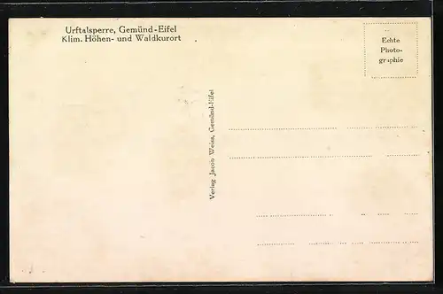 AK Gemünd-Eifel, Urfttalsperre aus der Vogelschau