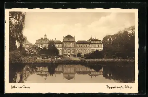 AK Bonn am Rhein, Poppelsdorfer Schloss im Wasser gespiegelt