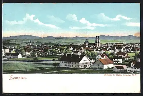 AK Kempten, Ortstotale mit Blick zur Kirche