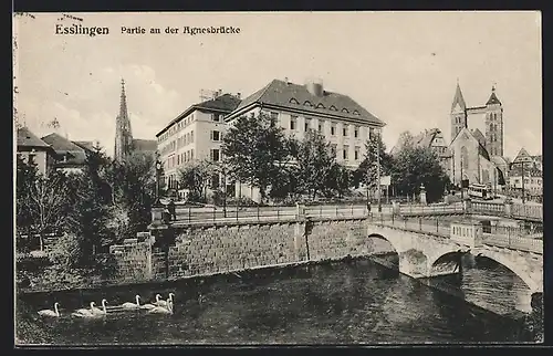 AK Esslingen, Partie an der Agnesbrücke