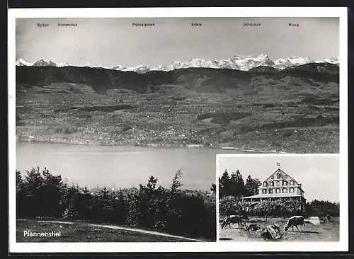 AK Meilen, Pfannenstiel, Panorama mit Hotel Hochwacht