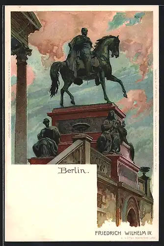 Künstler-AK Heinrich Kley: Berlin, Reiterstandbild Friedrich Wilhelm IV.