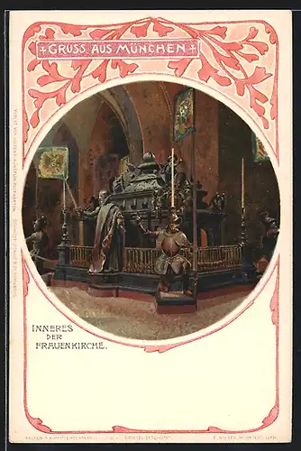 AK München, Inneres der Frauenkirche