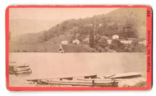 Fotografie Baldi & Würthle, Salzburg, Ansicht Tegernsee, Blick nach dem Parapluie mit Wohnhäusern