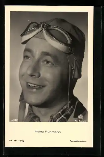 AK Heinz Rühmann mit Fliegerbrille