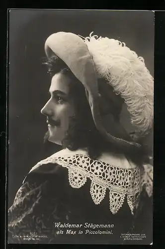 AK Theaterschauspieler Waldemar Stägemann als Max in Piccolomini