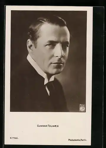 AK Schauspieler Gunnar Tolnaes, Portrait