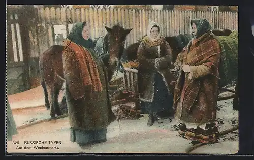 AK Russinnen auf einem Wochenmarkt