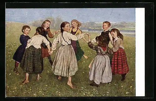 Künstler-AK Hans Thoma: Frühlingsreigen