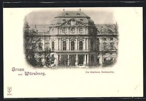 AK Würzburg, Die Residenz von der Gartenseite