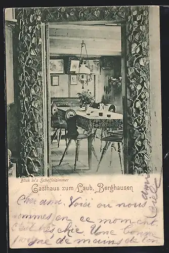 AK Berghausen, Scheffelzimmer im Gasthaus zum Laub