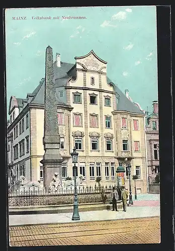 AK Mainz, Volksbank mit Neubrunnen