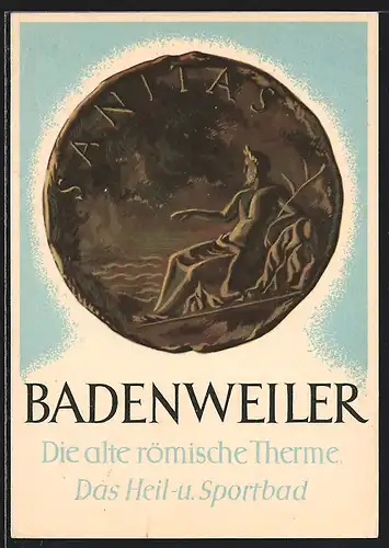 AK Badenweiler, Die alte römische Therme, Reklame