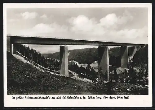 AK Siebenlehn i. Sa., Die grösste Reichsautobahnbrücke der Welt