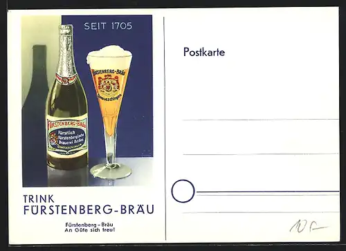 AK Donaueschingen, Fürstlich Fürstenbergische Brauerei
