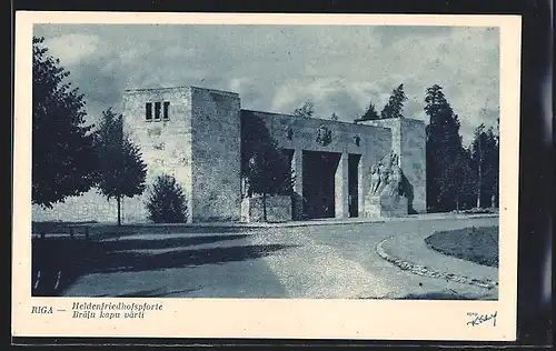 AK Riga, Pforte vom Heldenfriedhof