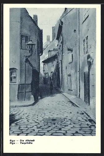 AK Riga, Strassenpartie in der Altstadt