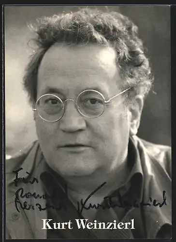 AK Schauspieler Kurz Weinzierl mit Brille im Hemd, mit original Autograph