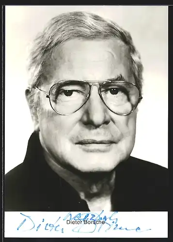 AK Schauspieler Dieter Borsche mit Brille, mit original Autograph