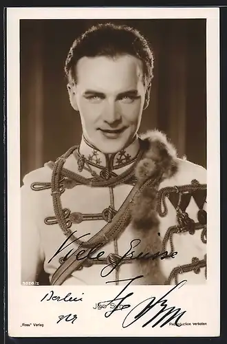 AK Schauspieler Igo Sym im Kostüm, mit original Autograph