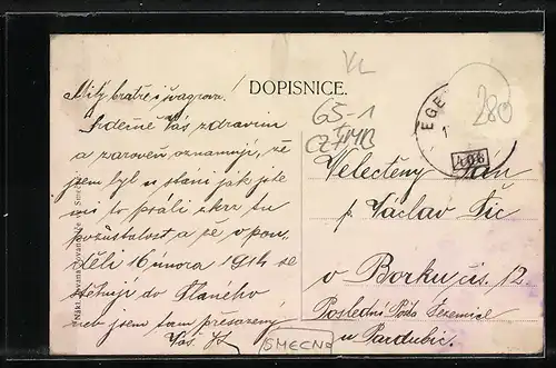 AK Smecno, Bahnhof, Strassenpartie